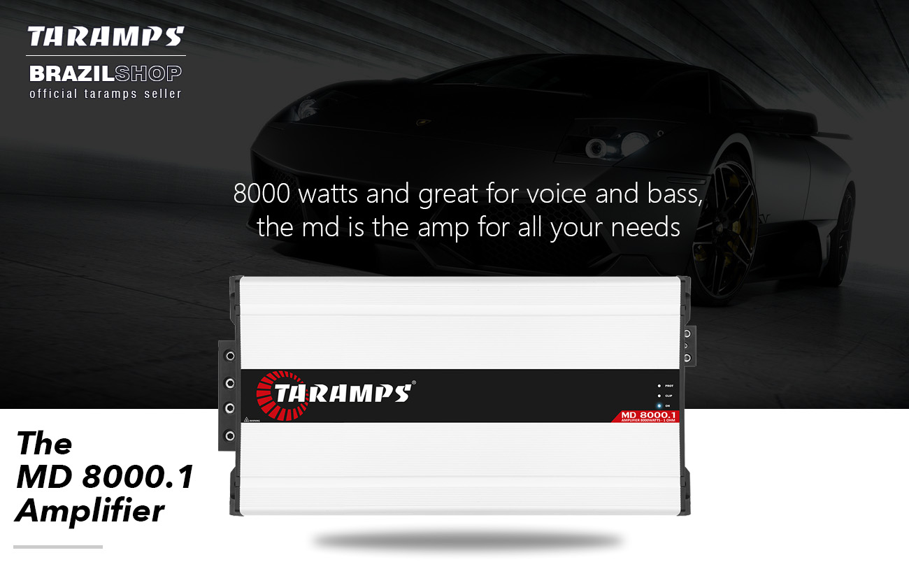 Taramps MD 8000 2 Ohms Amplifier 8K Amp HD Car Bass & Voice 3 Day